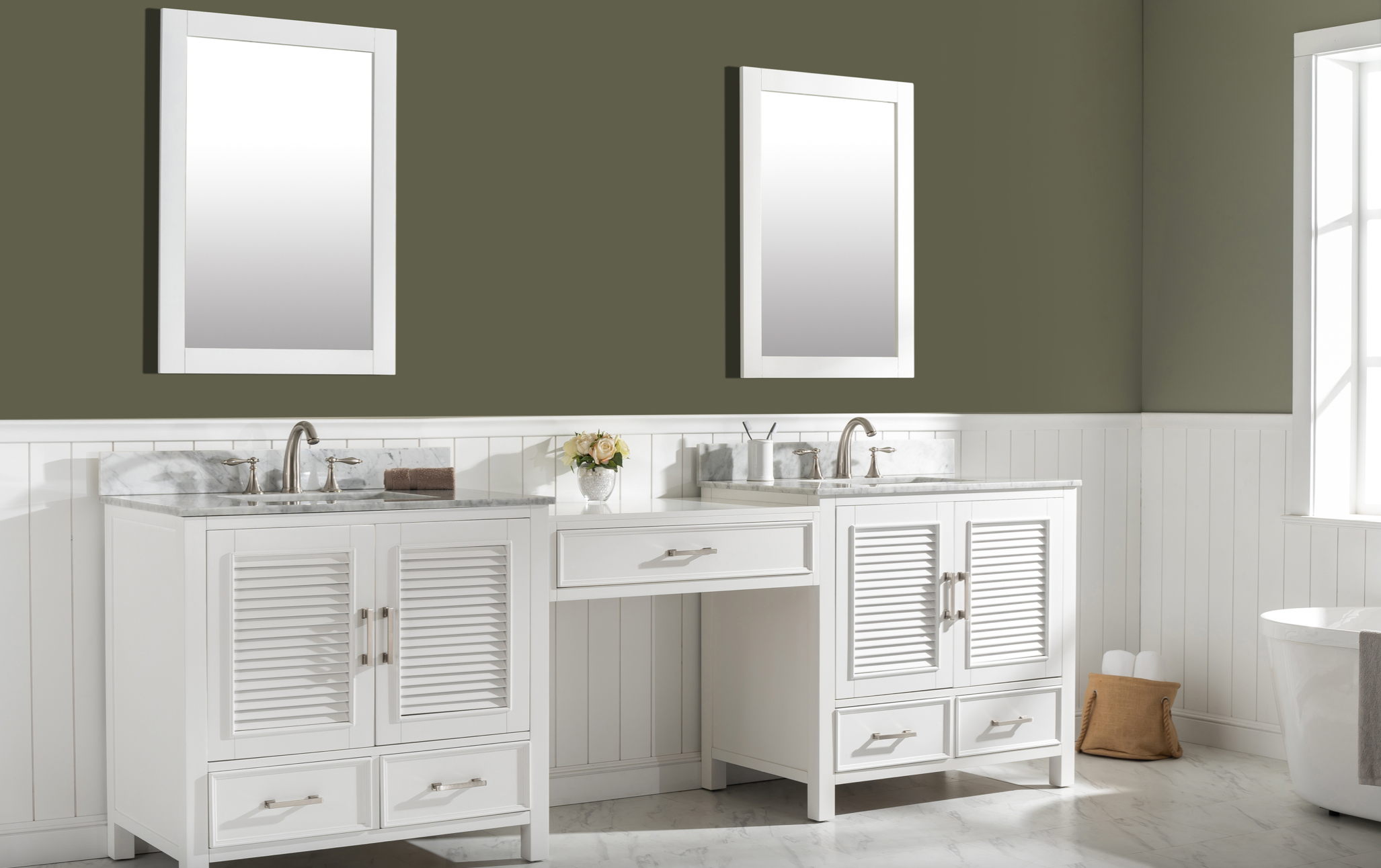 Estate 102 Double Sink Bathroom Vanity Modular Set - White – Design  Element Bath Kitchen