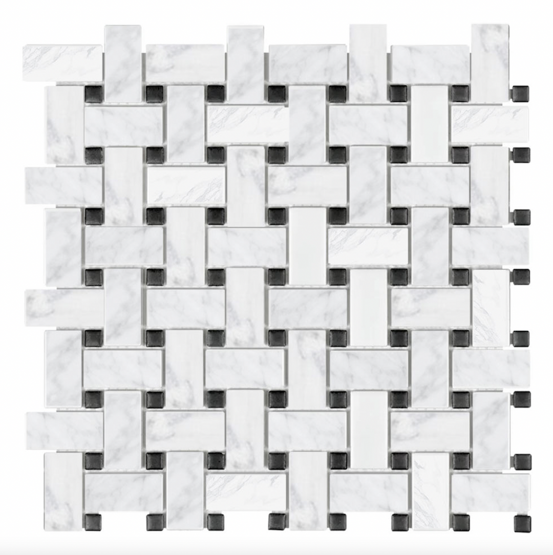 Basketweave 12" x 12" Marble Mosaic Wall Tile
