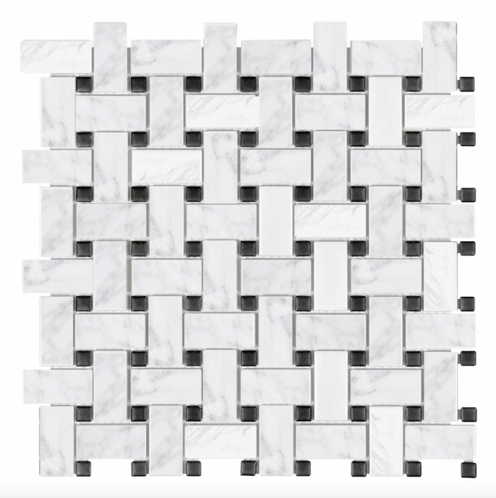 Basketweave 12" x 12" Marble Mosaic Wall Tile